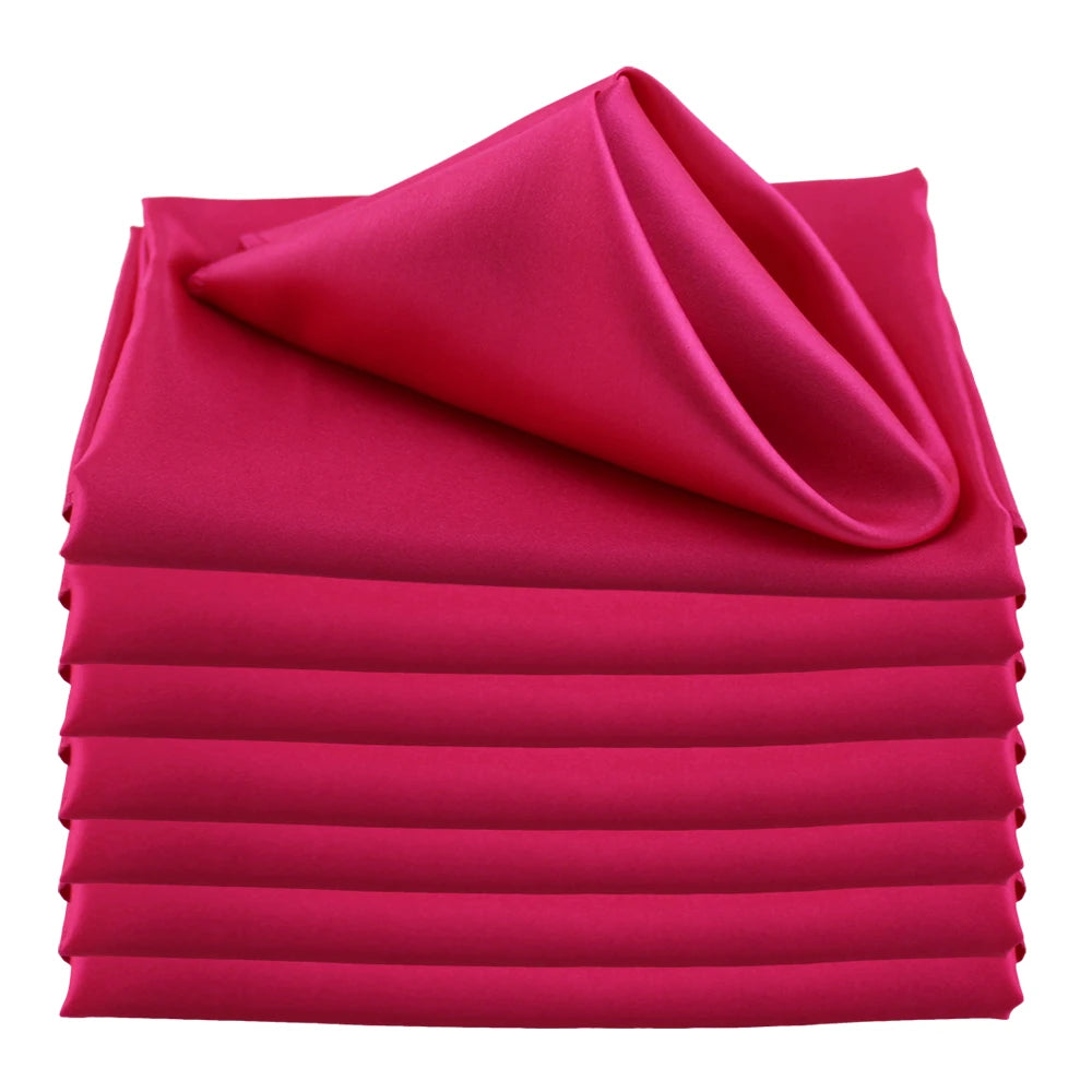 12pcs 45x45cm Satin Table Napkins Soft Cloth Handkerchief For Wedding Party Decors Birthday Christmas Home Tea Towel Napkin