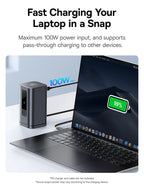 Baseus 11-IN-1 USB C HUB HDMI DP 4K@60Hz MST Triple Display USB 3.2 Splitter with RJ45 3.5mm Mic PD100W Magnetic Docking Station