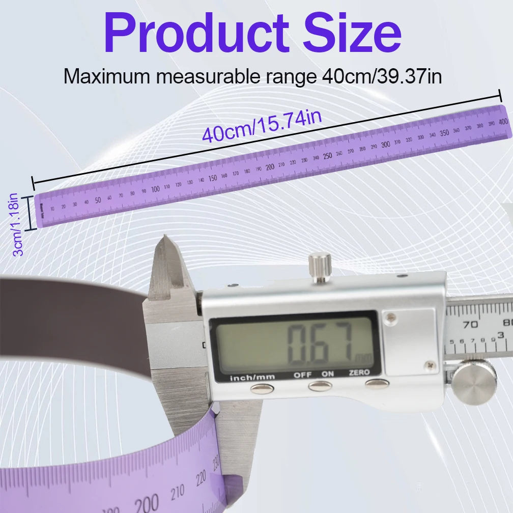 Magnetic Ruler Tape, 15.74 Inch Flexible Magnetic Measuring Tape with Inches & Centimeters for Classroom Whiteboard