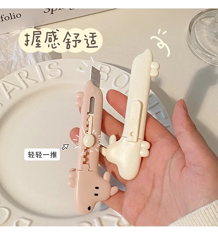 1Pcs Cartoon Cute Dog DIY Mini Multipurpose Pocket Folding Knife Letter Pen Envelope Opening Knife