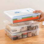 1Pc Transparent Storage Container Plastic Dustproof Box Stationery Jewelry Portable Large Capacity A4 A5 File Organizer Supplies