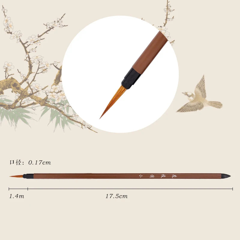 10 Pcs/lot Weasel Hair Hook Line Pen Chinese Traditional Calligraphy Painting Brush  Artist Drawing Watercolor Painting Supplies