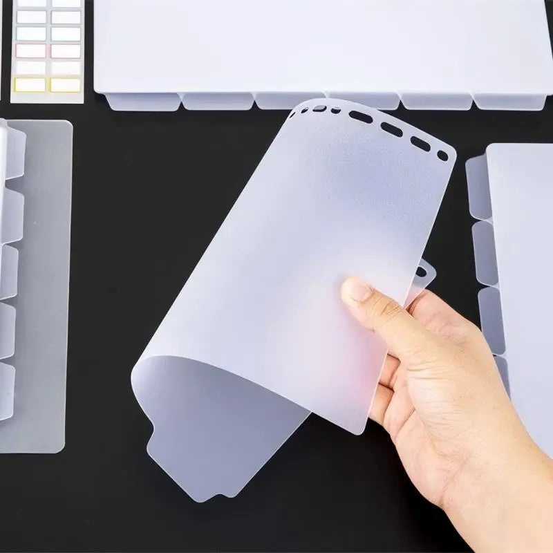 A4 A5 B5 Binder Dividers Genera Holes Binder Index 5 Tabs Frosted Plastic Planner Divider for Round Ring Binder Sheet Protector