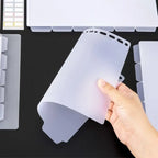 A4 A5 B5 Binder Dividers Genera Holes Binder Index 5 Tabs Frosted Plastic Planner Divider for Round Ring Binder Sheet Protector