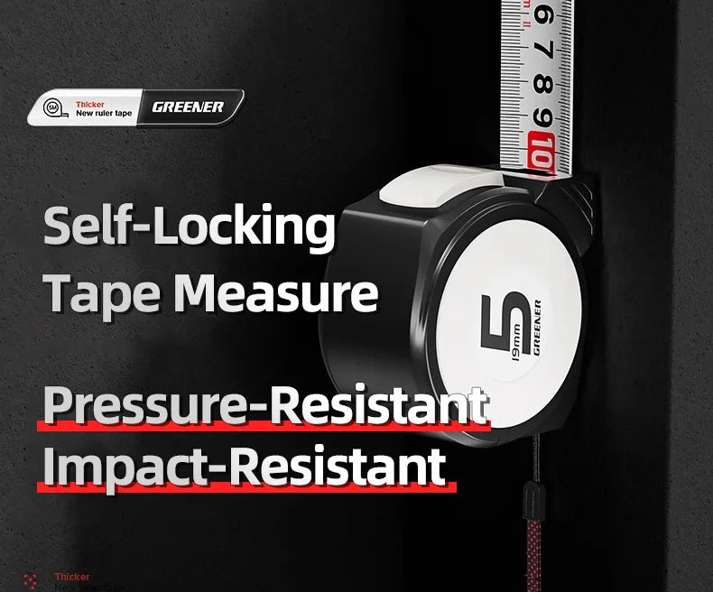 GREENERY 3/5/7.5M Meters Metric Tape Measure Self-Locking Steel Measuring Tape High Precision Wear-Resistant Construction Tools