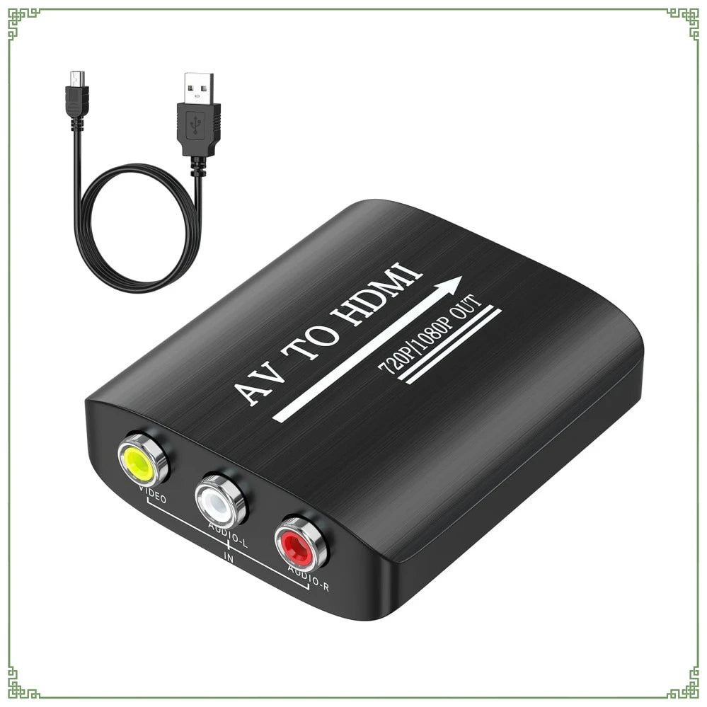 HD 1080P AV to HDMI RCA To HDMI Composite Adapter Converter With USB Cable CVBS AV Adapter For N64 Wii PS1/2/3 Xbox One SNES Etc