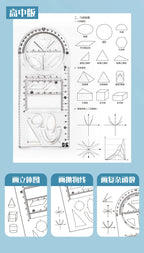 Multi -function Ruler Set Drawing Geometry Protractor Spirograph Ruler Students Mathematics Drafting Tools