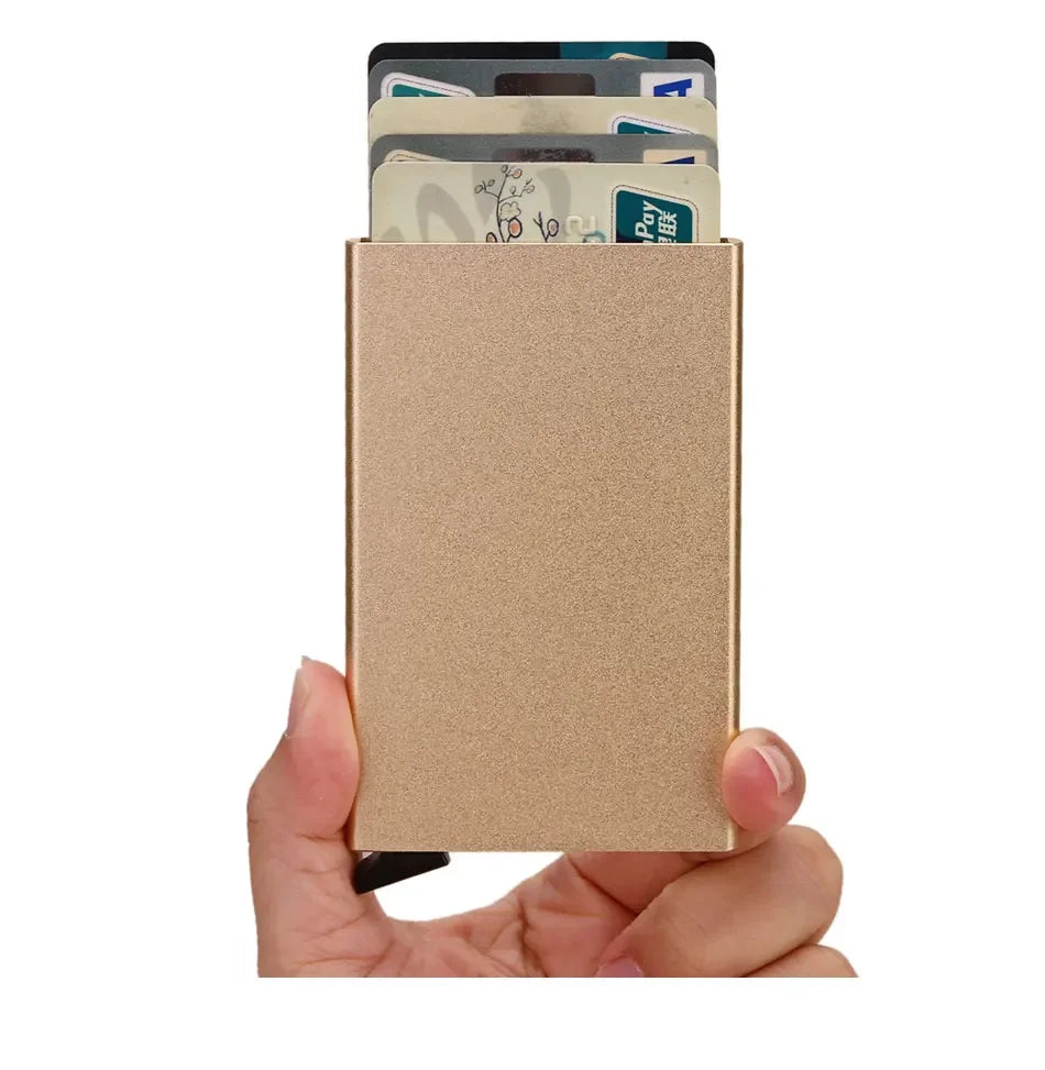 Rfid Metal Credit Card Holder Luxury Men Minimalist Wallet Cardholder Case Bag Business Supplies Card Storage Box Organizer Mini