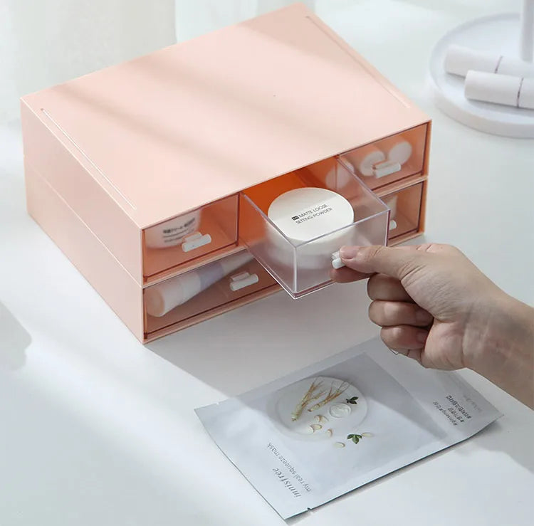 Desk Storage Drawers Desk Document Sundries Holder Cosmetic Desktop Organizer Box Cabinet Home Office Stationery Stackable Box