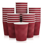 25/50PCS Disposable Corrugated Paper Cups Double-layered Coffee Hot Tea Milk Beverage Paper Cups Party Drinking Accessorie
