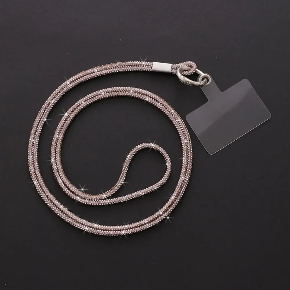Luxury Rhinestone Mobile Phone Lanyard Diamond Mobile Phone Case Anti-Loss Hanging Ornaments Pendant Keychain Glitter Cord Strap