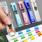 Reusable Metal Push Clip Staple Remover Paper Fixing Organizing Stapler Push Clamp Paper Binding File Office Stationary