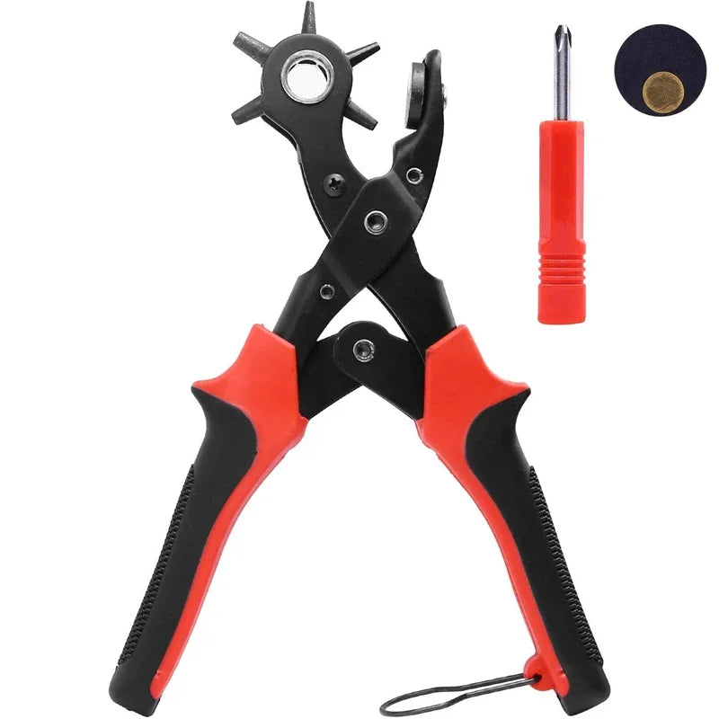 Leather Craft Tools Belt Hole Punch Plier Eyelet Puncher Revolve Sewing Machine Setter Tool Watchband Strap Household Paper DIY