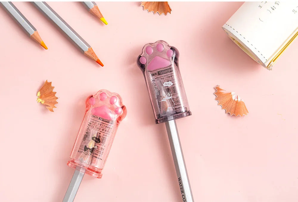 Kawaii Cat Paw Pencil Sharpener Cute Portable Kids School Stationery Gift