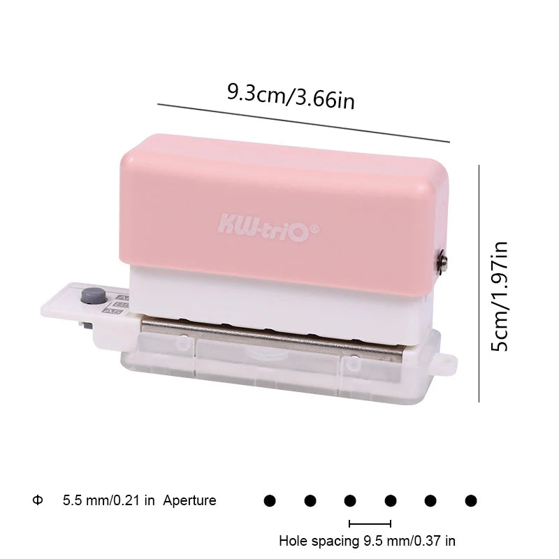 Handheld Mini 6 Hole Paper Puncher 5.5mm Aperture Versatile Scrapbook DIY Paper Cutter Ideal for Students Office Use
