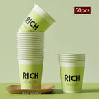 60pcs Disposable Paper Cups Thickened Food-grade High-temperature Coffee Cups Home Party Teacup Picnic Portable Water Cups
