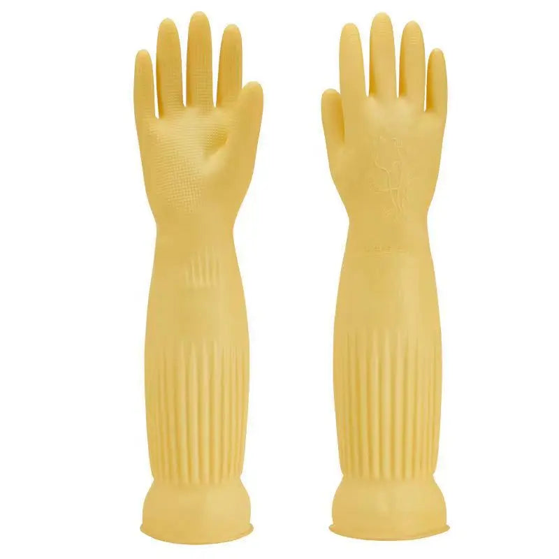 Extended Latex Dishwashing Gloves-Thickened, Tear-Resistant Household Gloves for Kitchen Cleaning,Laundry,Car Washing Labor Work