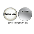 Shirley custom 100pcs  Metal Badges Lapel Pins Epoxy resin domed Printed label pins name alfileres personalizados para cuello
