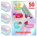30Sheets/50Sheets Printable Vinyl Sticker Paper Self-adhesive A4 Glossy White Half Transparent Copy Paper for All Inkjet Printer