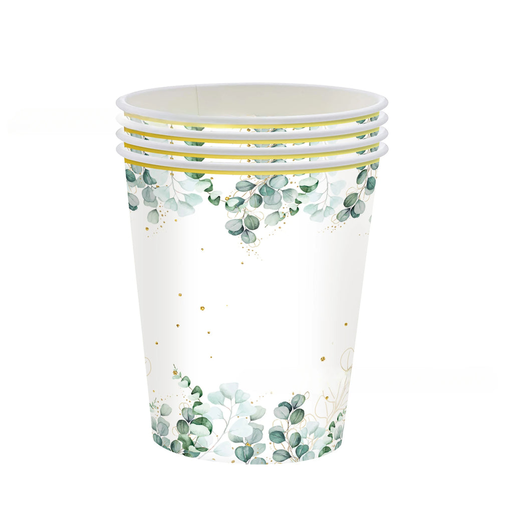 20pcs Disposable Tableware Such As Green Ink Party Sage Themed Paper Cups Plates Tissues Knives Birthday Party Decorations