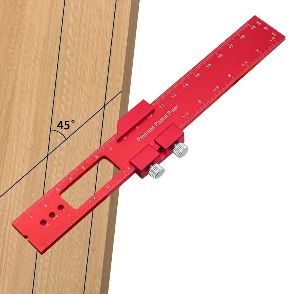 Metal Carpenter Square Angle Measuring Tool Precision T Square With Sliding Stop Imperial Metric Dual Scale Woodworking Marking