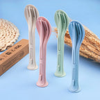 Three-in-One Portable Student Dining Set - Travel-Friendly Cutlery Including Knife Fork Spoon