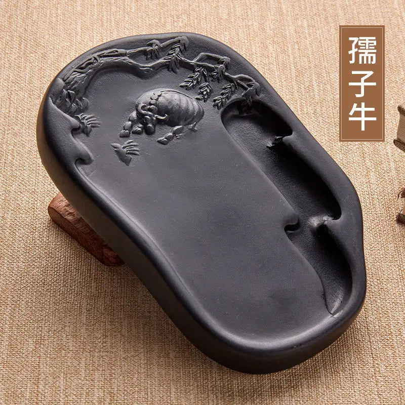 Chengni Inkstone Natural Original Stone Multi Functional Four Famous Students Table Grinding Ink Calligraphy Supplies Plate