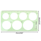 17 Styles Rulers Green Plastic Circles Geometric Template Ruler Stencil Measuring Tool Stationery Students Drawing Curve Ruler