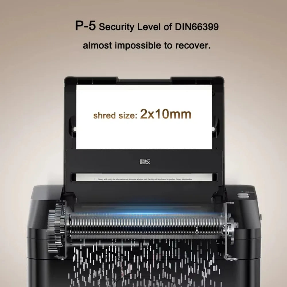 Broyeur De Papier P-5 200 Sheets Waste Paper Shredder P5 Normal Size 2*10mm Auto Feed Electricity Powered Comet Z-500 Office 22L