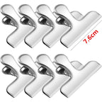 8Pcs Bag Clips 4 Size Stainless Steel Chip Bag Clips Heavy Duty Air Tight Seal Grip Coffee Food Bag Clamps Snack Clips