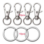 10/20Pcs Swivel Clasps Set Lanyard Snap Hooks with Key Chain Rings Keychain Clip Hooks for DIY Necklace Bracelet Chain Supplies