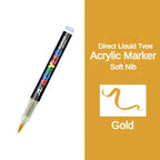 GUANGNA 16 Colors Direct-liquid Acrylic Paint Pens Brush Marker Pen for Rock Painting Stone Ceramic DIY Art Supplies Stationery
