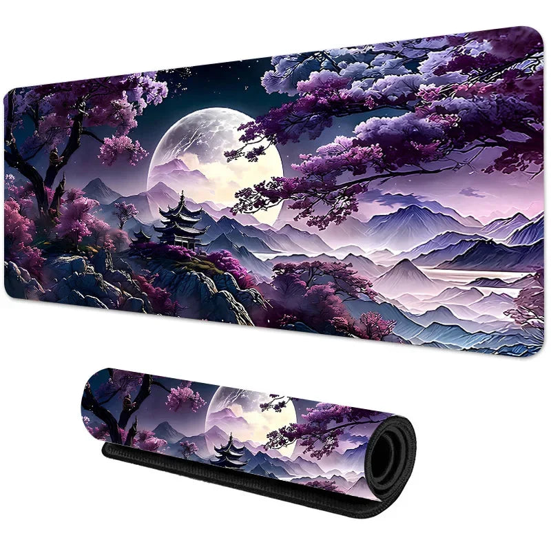 Sakura Scenery Mouse Pad Large Anti-Slip Rubber Gaming MousePad Durable Thick Seam Edge Suitable for Office and Gaming Desk Mats