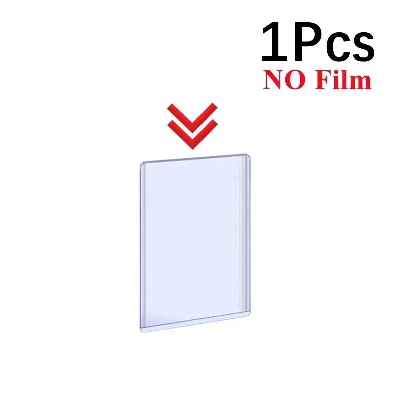 50/1Pcs Transparent Card Sleeve with Protective Film Clear Card Holder Idol Photo Game Baseball Card Holders Cover 35PT 3"x4"