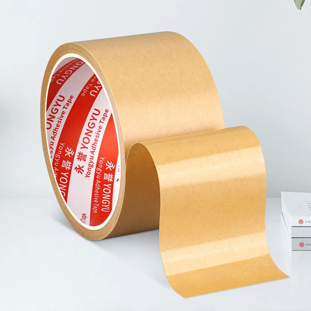 10/20/50m Heavy Duty Brown Kraft Paper Tape, Strong Adhesive Writable Masking Tape for Packing, Sealing, Bundling & Home DIY