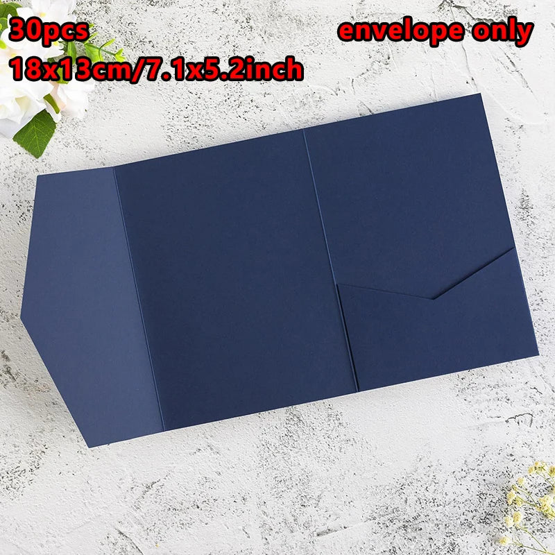 30pcs 18x13cm Green Envelopes for Wedding Invitation Small Business High-grade 250g Paper Stationery Supplies Storage Bag