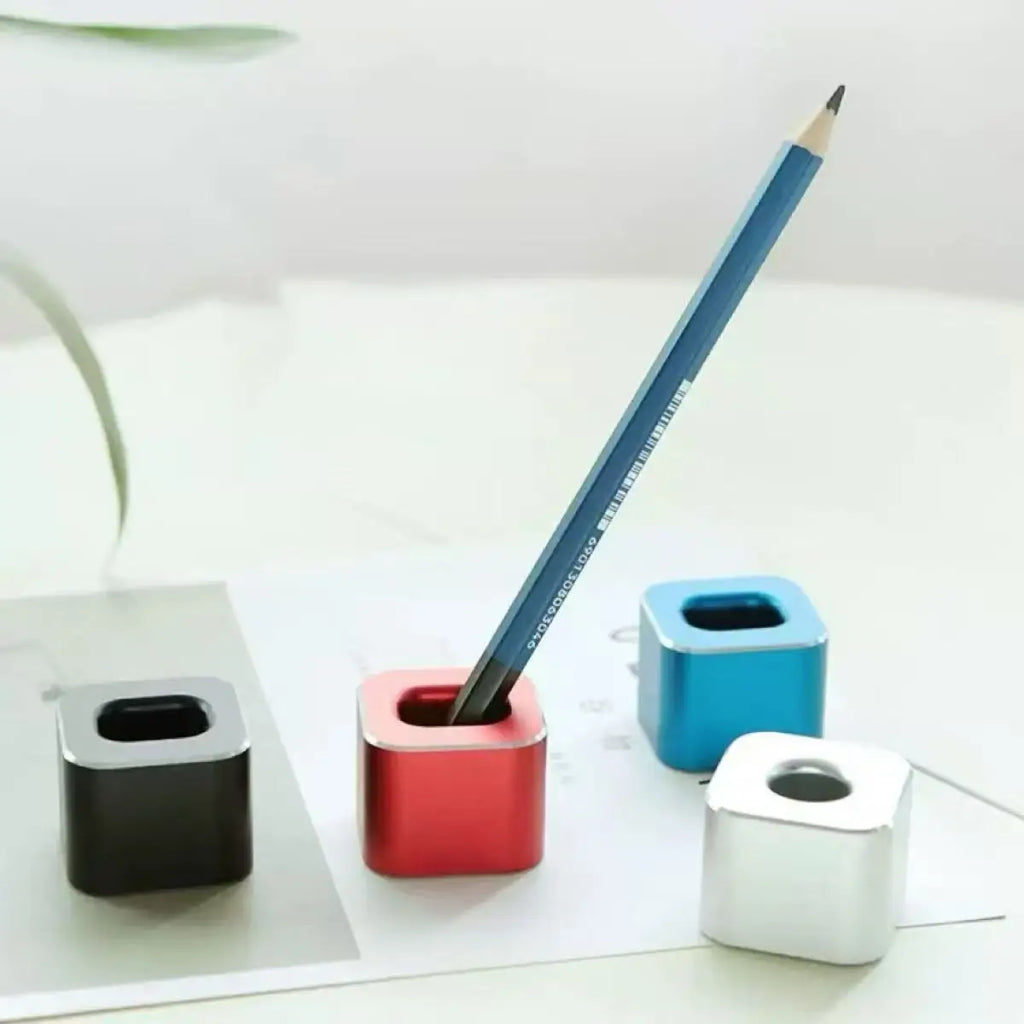 Portable Metal Pen Holder Aluminum Pen Holder with Non-Slip Pad - Versatile Desk Organizer for Bathroom & Office Supplie