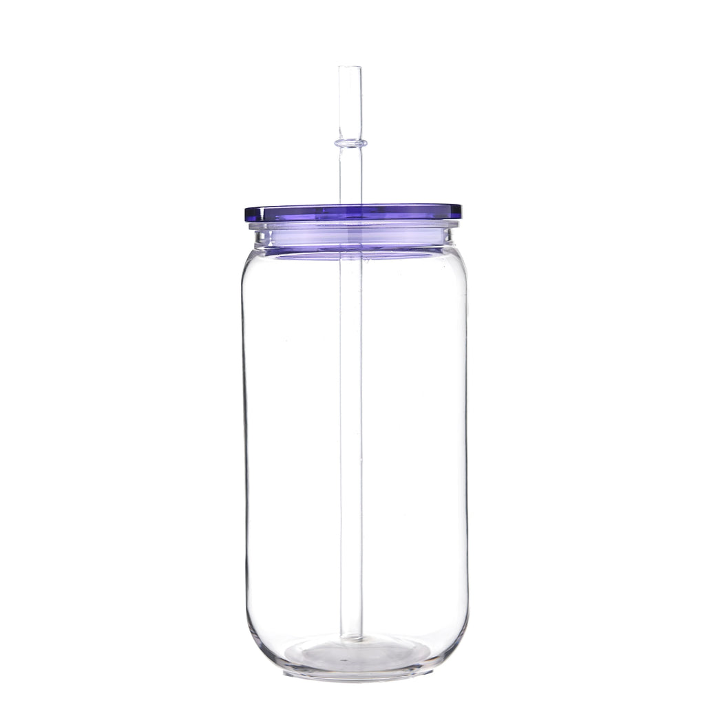 16oz Colorful Lid Transpare Plastic Cup with Lids And Straws Replacement Lids for Can Shaped  Iced Coffee Cups Cute Tumbler Cup