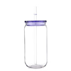 16oz Colorful Lid Transpare Plastic Cup with Lids And Straws Replacement Lids for Can Shaped  Iced Coffee Cups Cute Tumbler Cup
