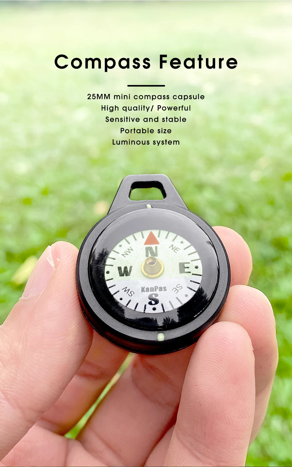 Kanpas EDC Outdoor Compass with Luminous / High Quality Compass / Outdoor Compass / Adventure Compass / K18 / K25