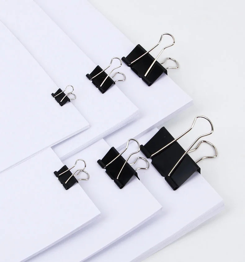 12Pcs/1BOX Binder Clip Clamps Long Tail Combination Folder Bookmark Paper Ticket Clips Effortless School Office Supplies
