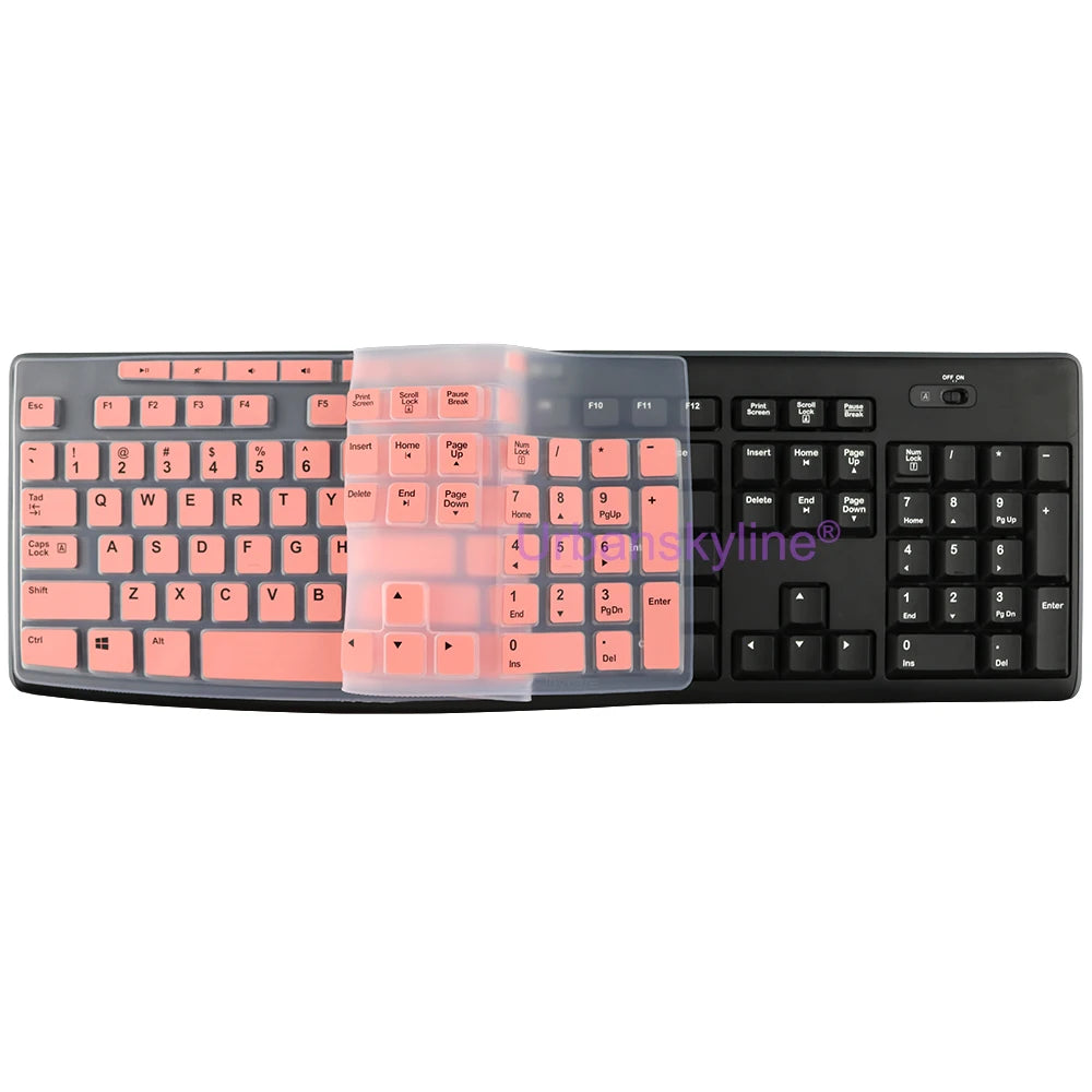 Keyboard Cover for Logitech K200 K260 K270 K275 K295 MK200 MK260 MK270 MK275 MK295 Silicone Protector Skin Case Film Clear Black