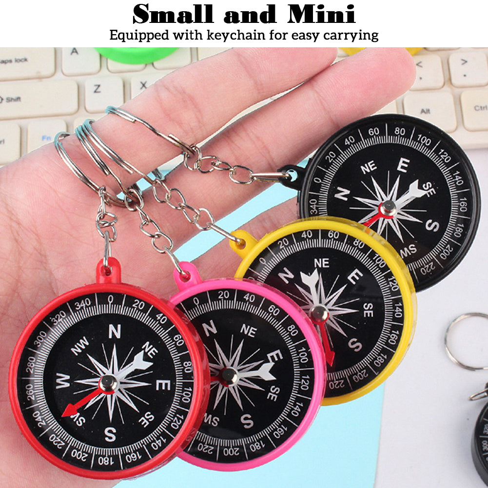 Outdoor Compasses Keychain,Children Mini Compasses Keychain Portable Easy Hanging Key Chains Accessories For School,Outdoors