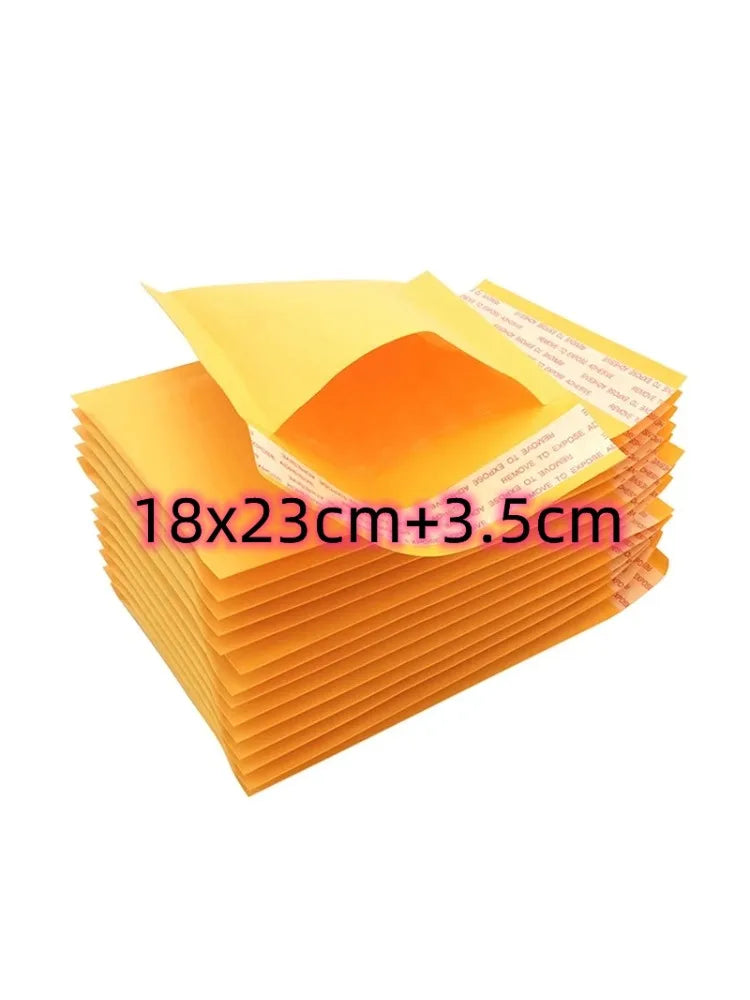 10/50pcs 18x23cm Meduim Thick Shipping Envelopes with Packaing Yellow Waterproof Paper Bubble Mailers Mailing Bags Packing