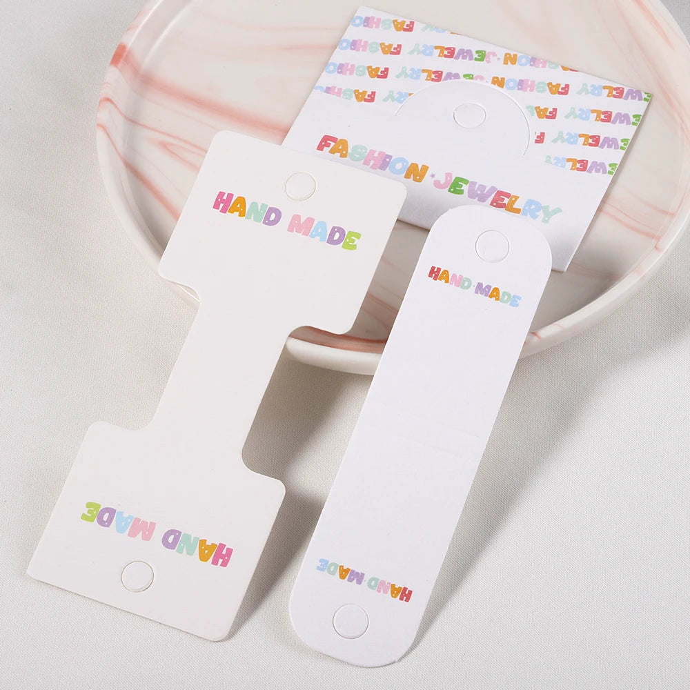 50pcs 3 Sizes Packing Paper Cards for Handmade Jewelry Necklace Bracelet Display Retail Price Tag Hair Accessories Hanging Lable