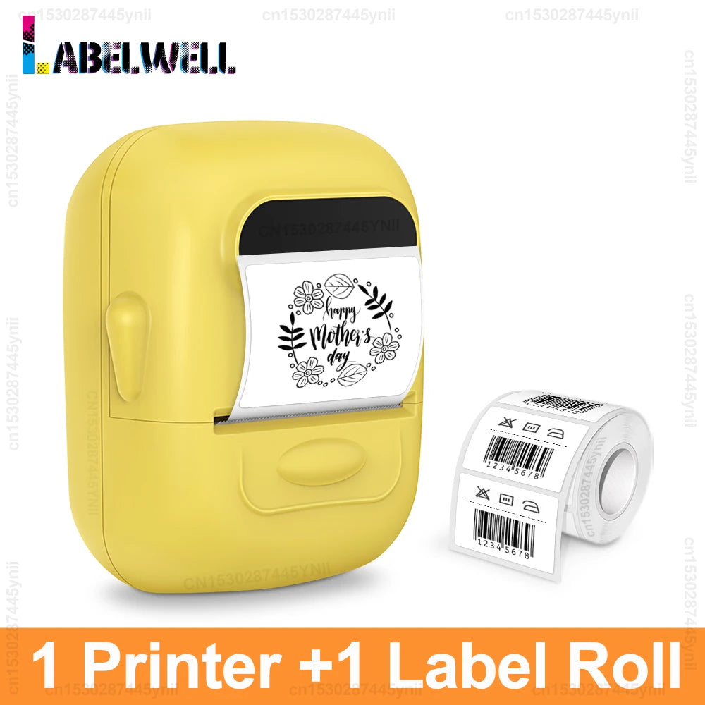 Mini Label Maker P50 Inkless Thermal Label Printer Adhesive Sticker Printer Similar as M110 Marklife P50 E210 or 1PK Label Tape