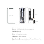 JIANWU Black Metal Compass Geometry Set Zinc Alloy Multifunction-clip Pen Compass Writing Drawing Tools School Office Stationery