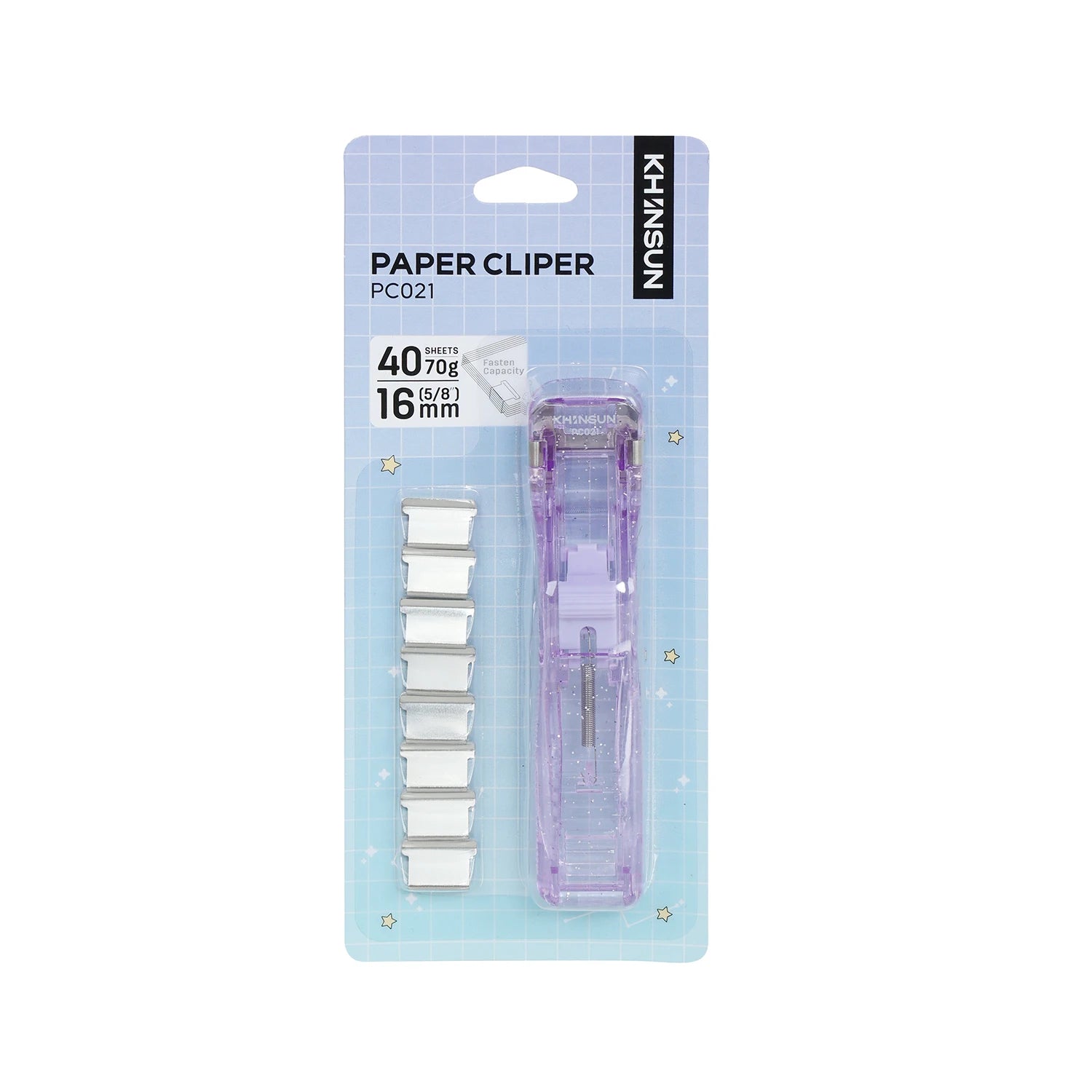 KHINSUN Paper Clipper Staplers Push Clamp File Documents Binding Tool Stapling Machine Paper Clips With Refills Office Supplies