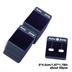 50/30pcs 3.5x3mm 5x3.5mm Earrings Necklaces Jewelry Plastic Display Cards Retail Price Tag Label Earring Stud Organizer Holder