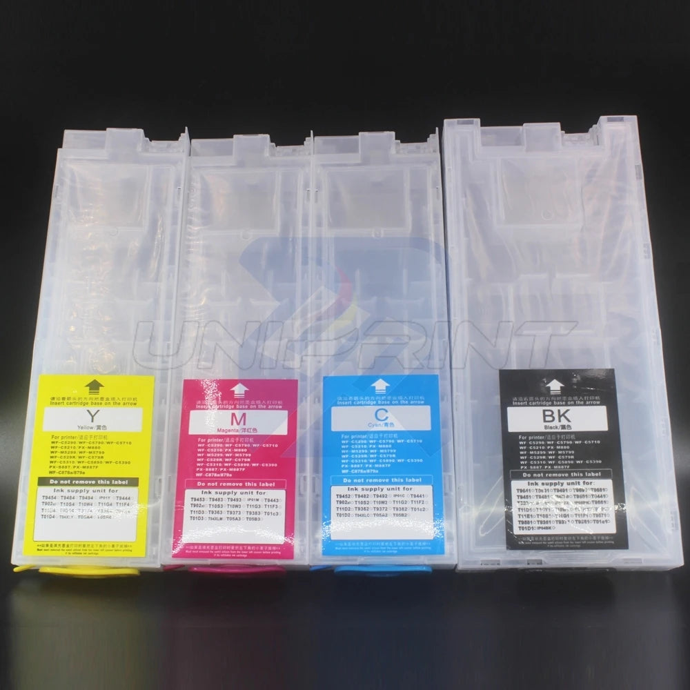 No chip Black 600ML Empty Refillable Ink Cartridge For EPSON WorkForce Pro WF-C5890 WF-C5390 WF-C5810 WF-C5310 EP-C800 C579R